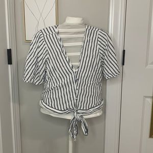 Abercrombie and Fitch button up top with tie.